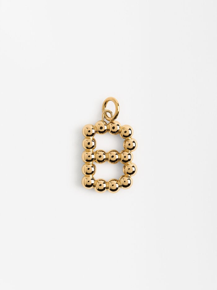 Charm de acero inoxidable letra