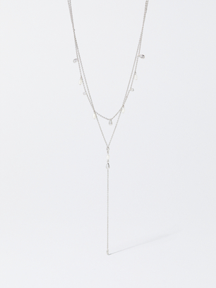 Necklace With Freshwater Pearls And Zirconia, Silver, hi-res