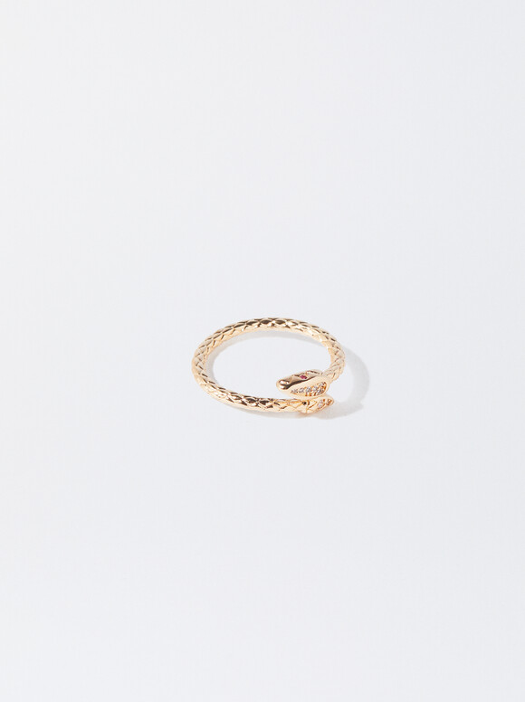 Golden Snake Ring, Multicolor, hi-res