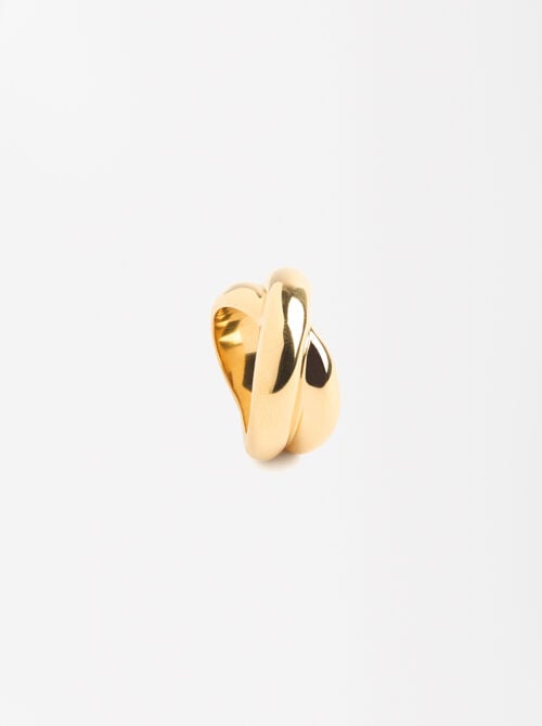 Crossed ring - stainless steel