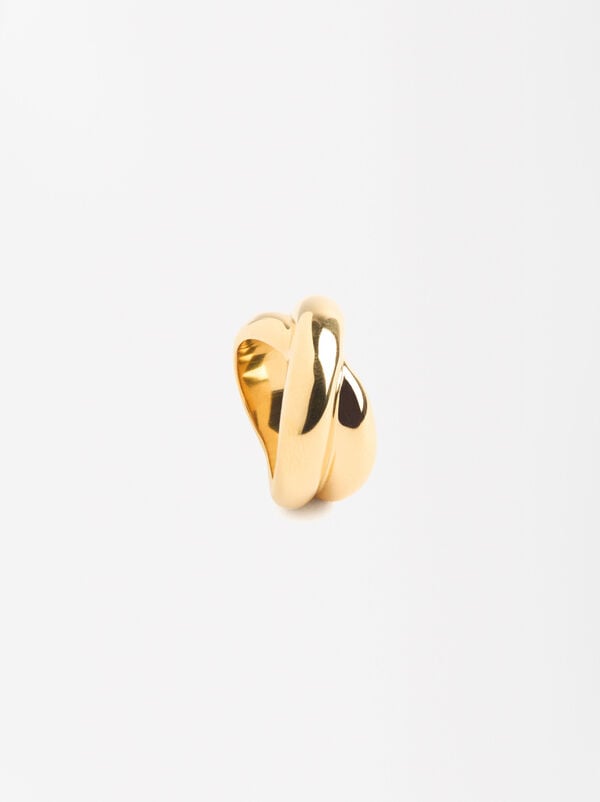 Crossed ring - stainless steel
