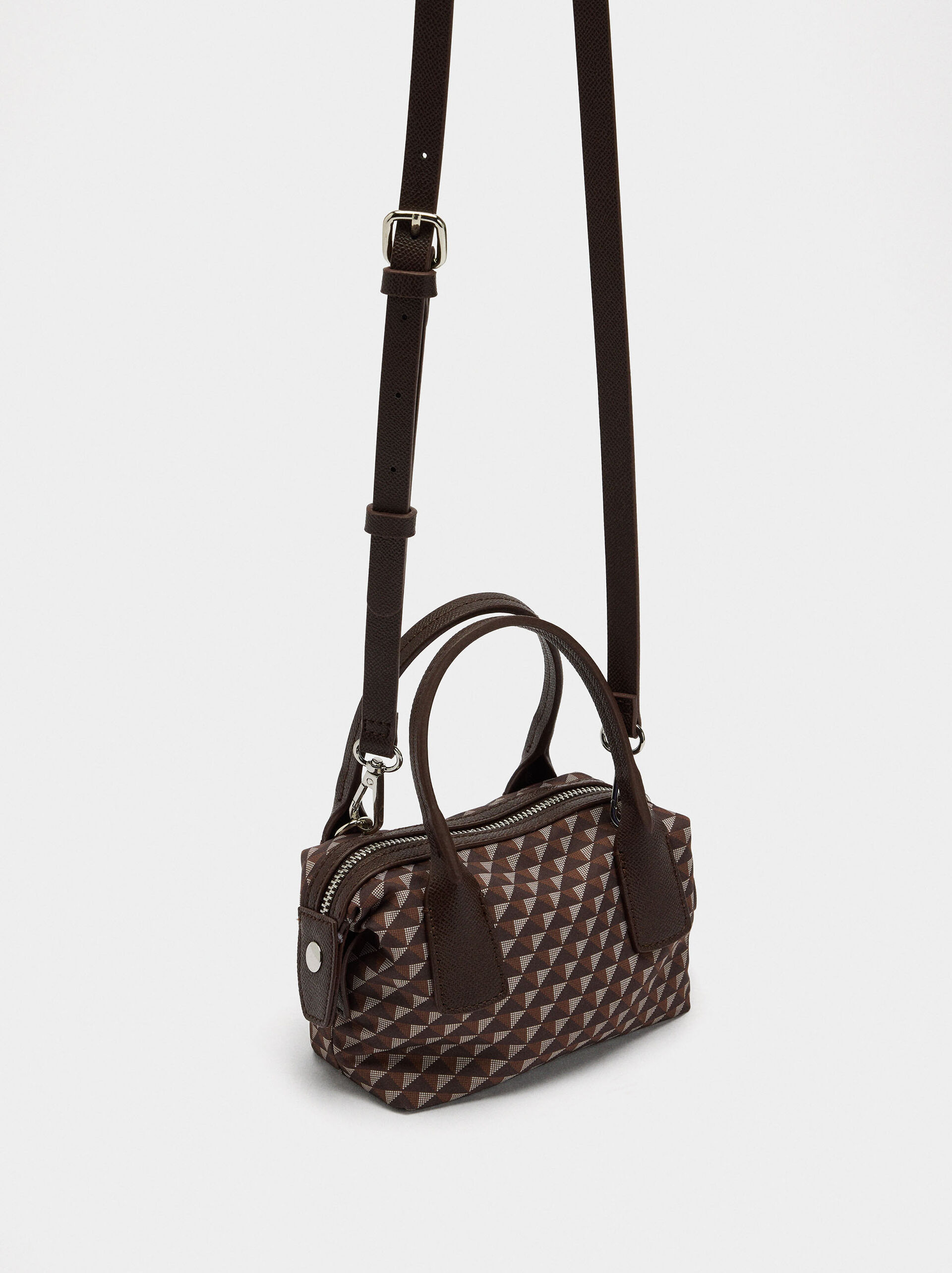 Nylon printed crossbody bag image number 2.0