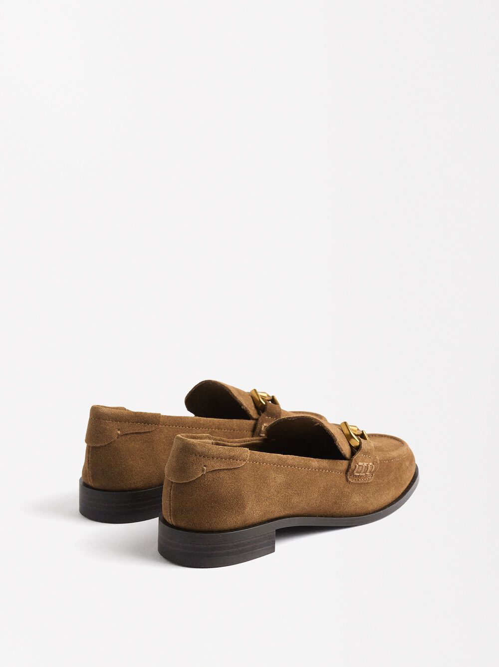 Leather loafers with buckle