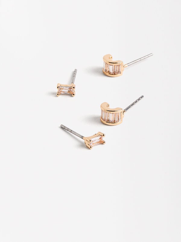 Zirconia earring set