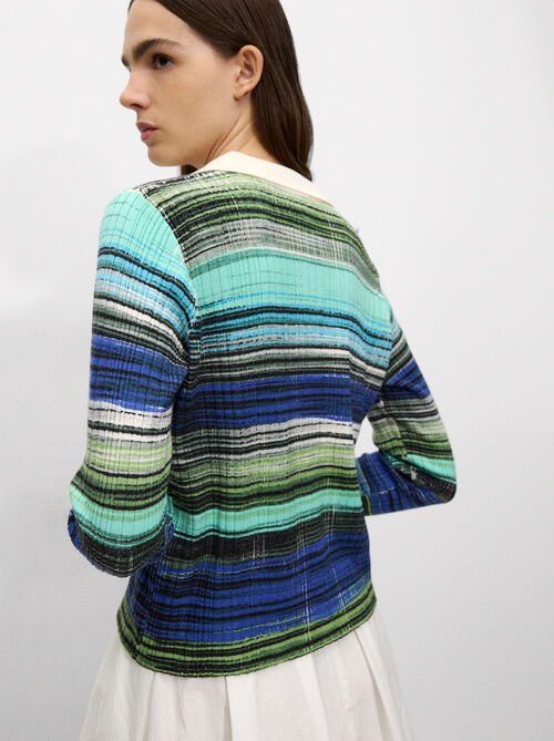 Pull en maille rayé