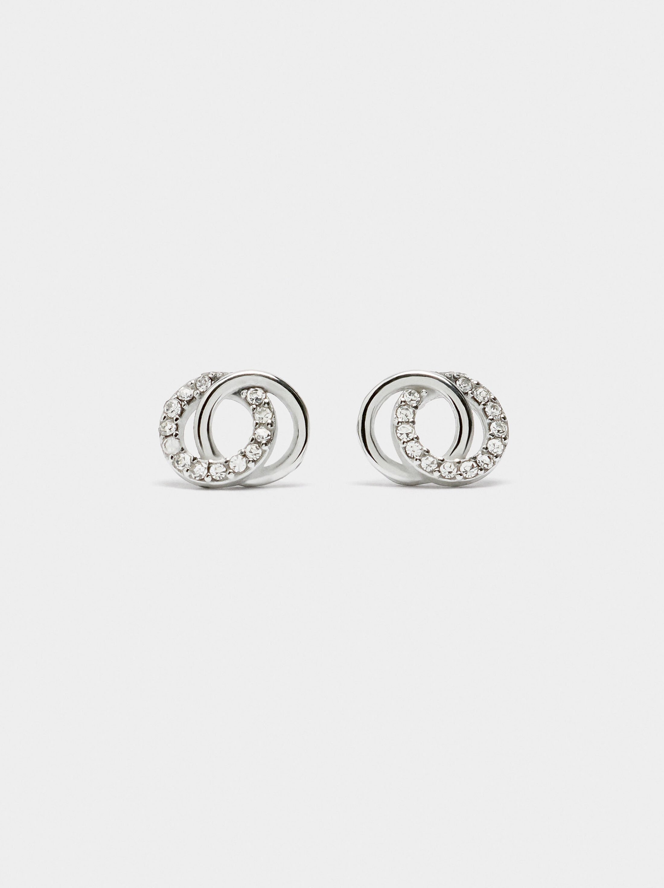 Earrings with crystals - stainless steel image number 0.0