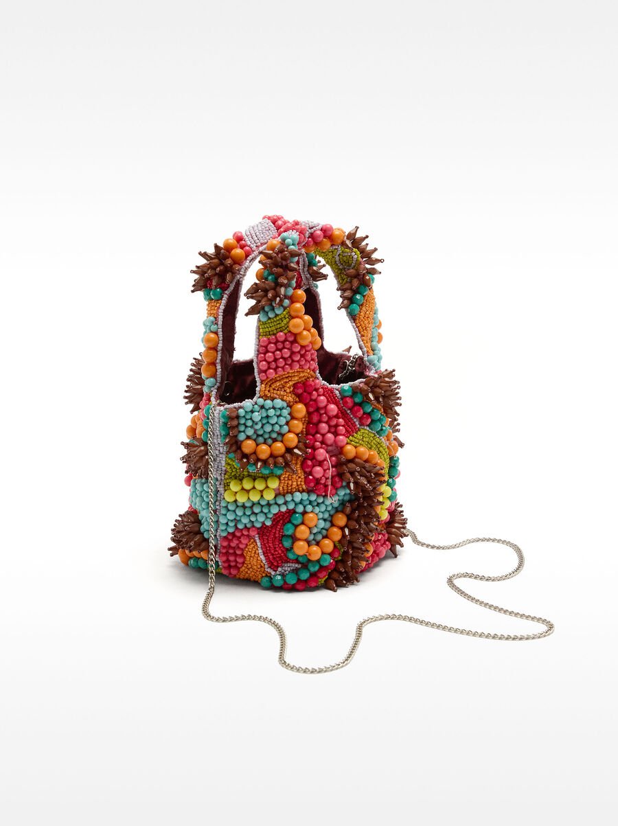 Bolso de fiesta con cuentas multicolor