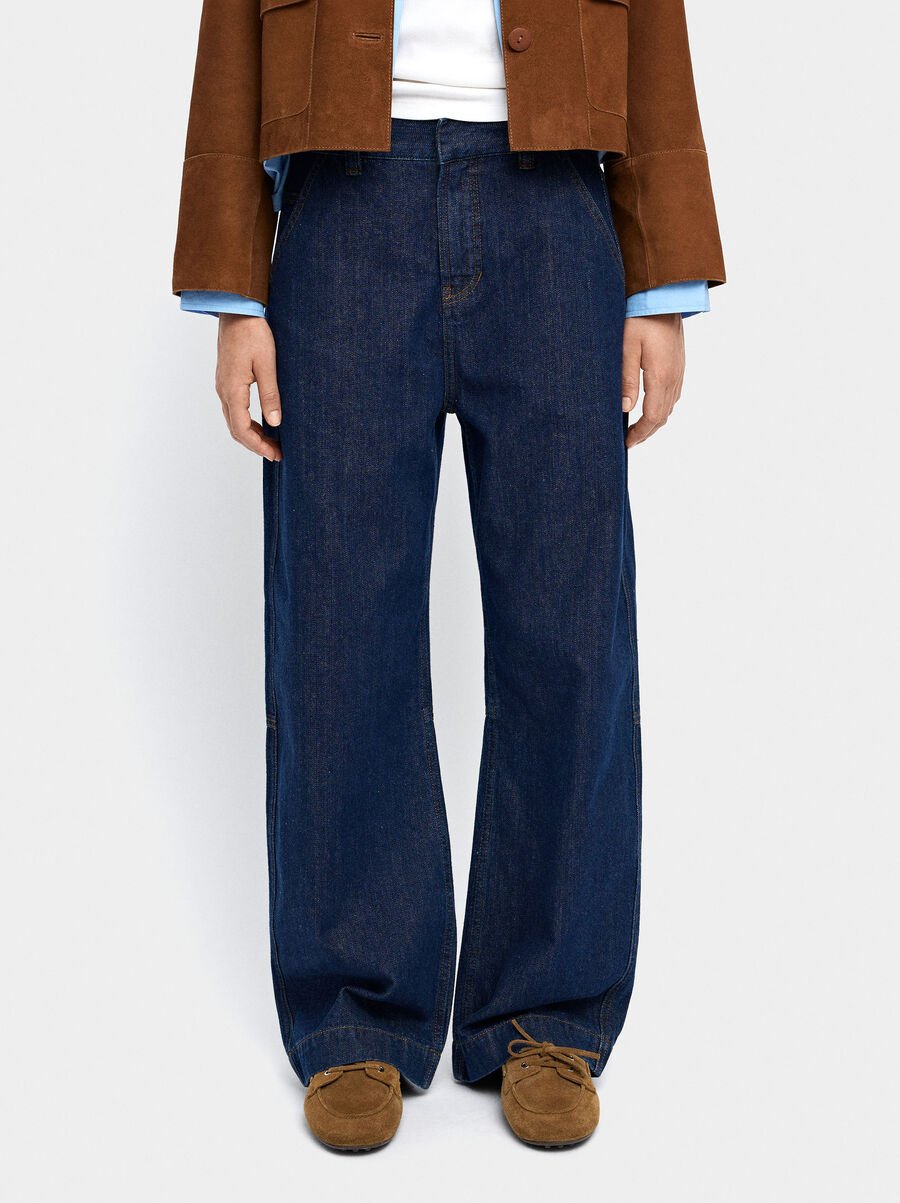 Straight denim trousers