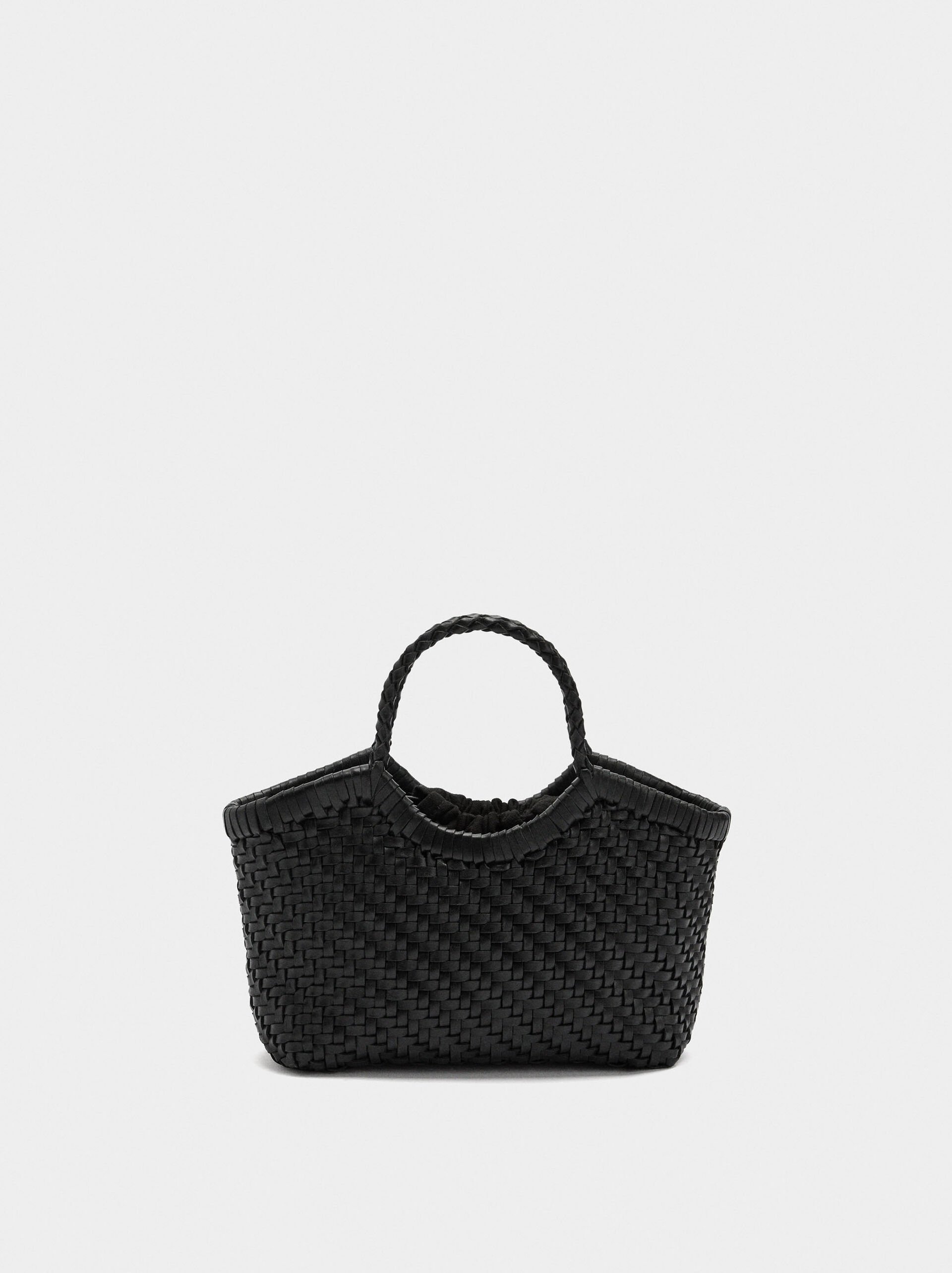 Tote bag with braided leather image number 0.0