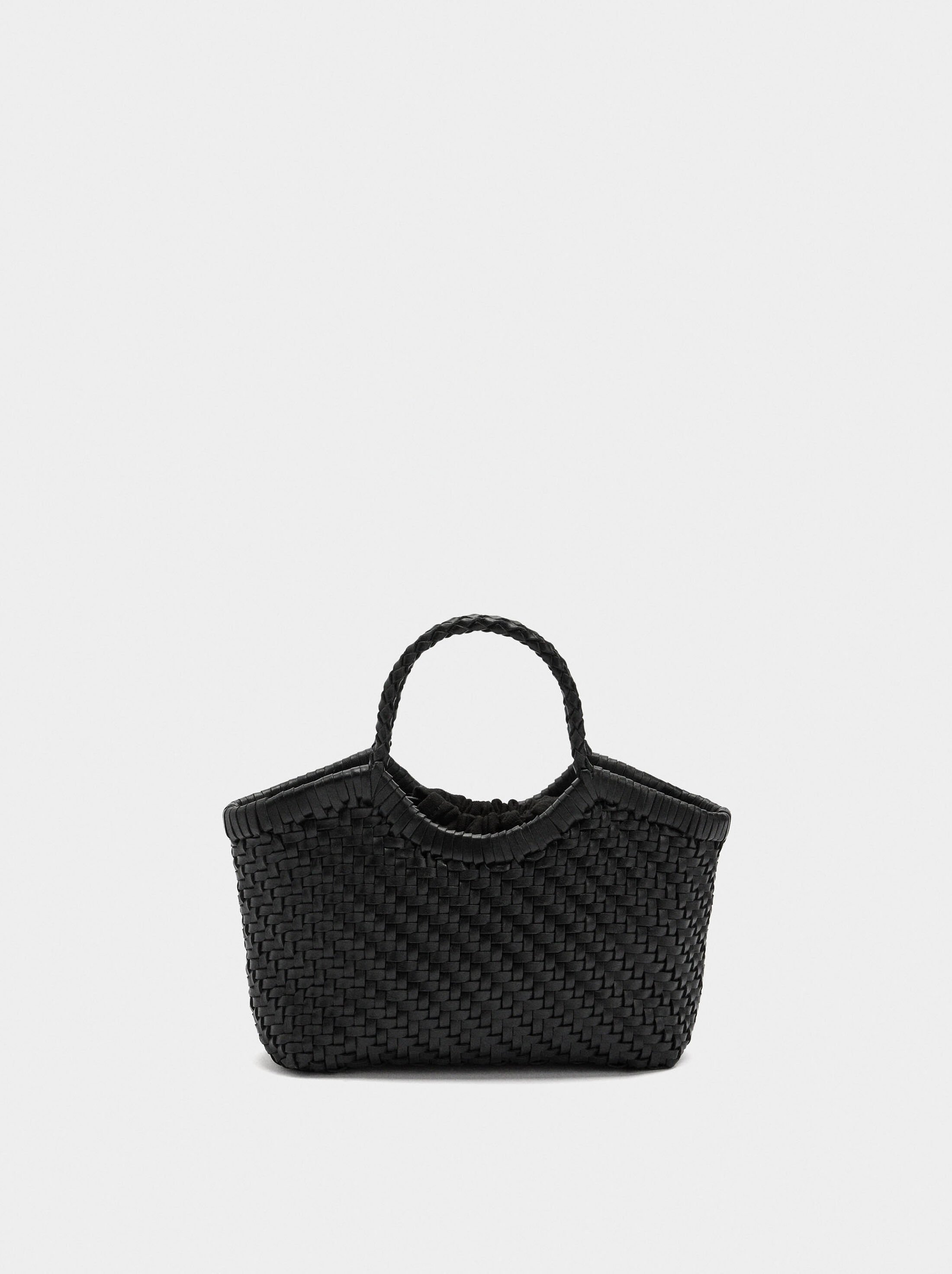 Tote bag with braided leather image number 0.0