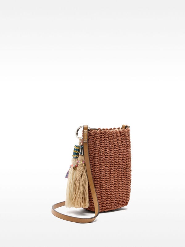 Straw effect phone bag