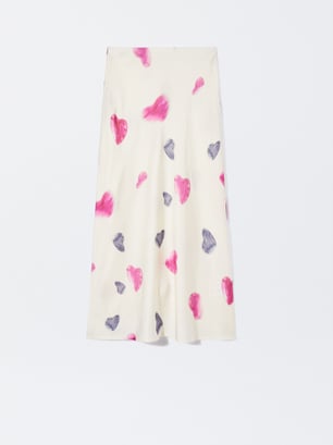 Printed Long Skirt , Multicolor, hi-res