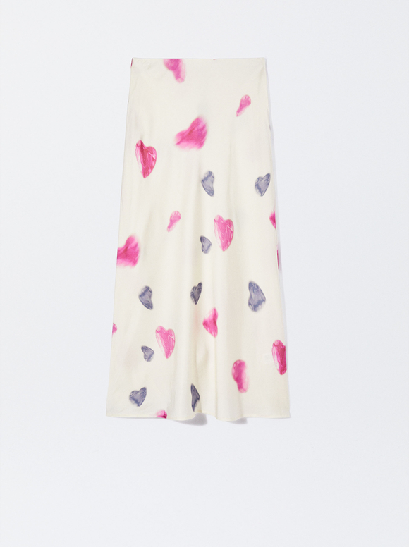 Printed Long Skirt , , hi-res