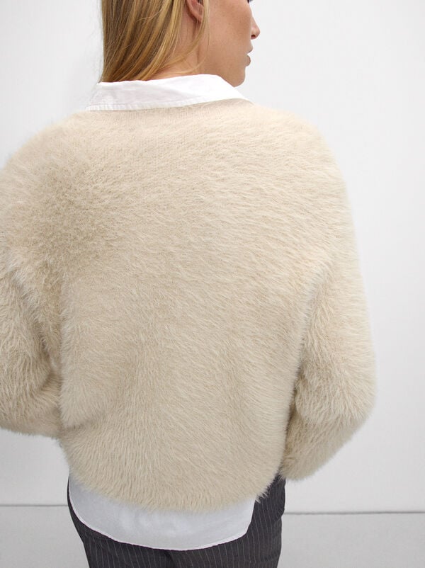 Sweater with a fur effect