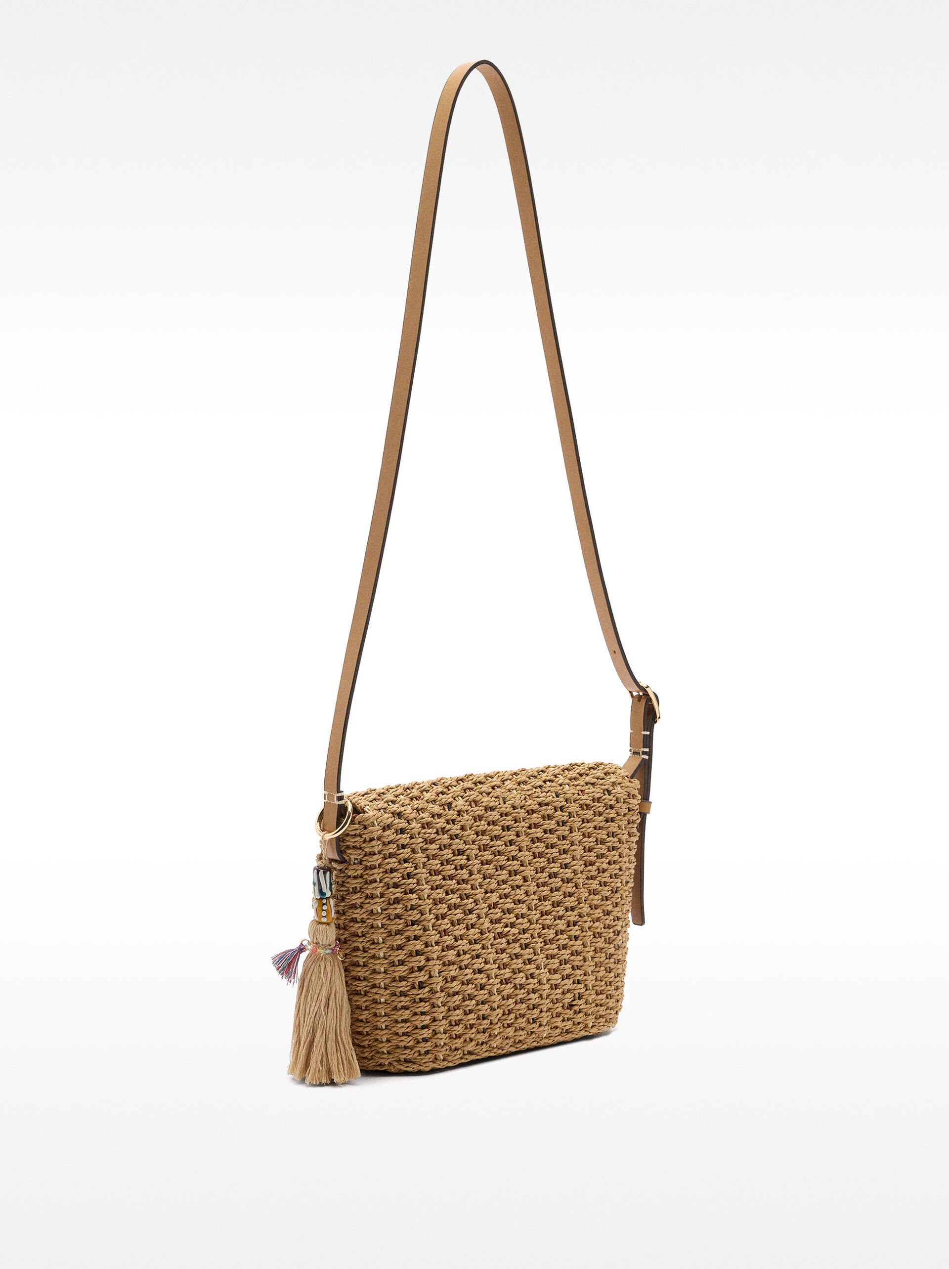 Crossbody bag with straw effect image number 3.0