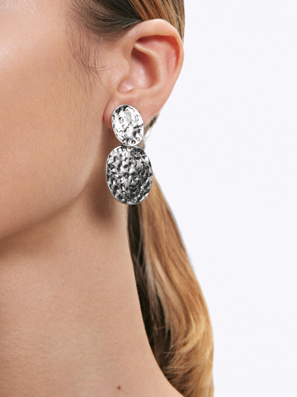 Silver Earrings , Silver, hi-res