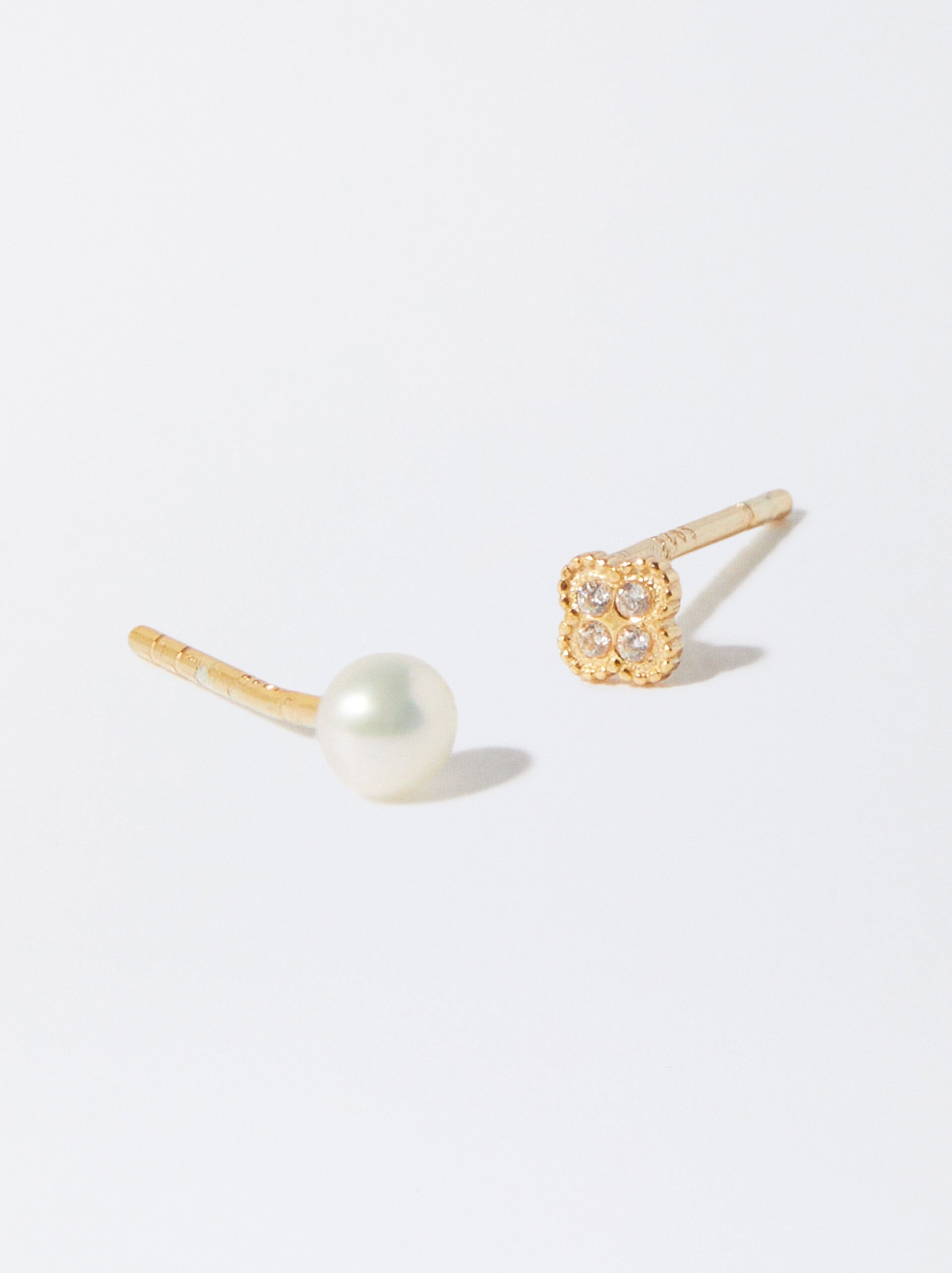 925 silver studs with freshwater pearls image number 1.0