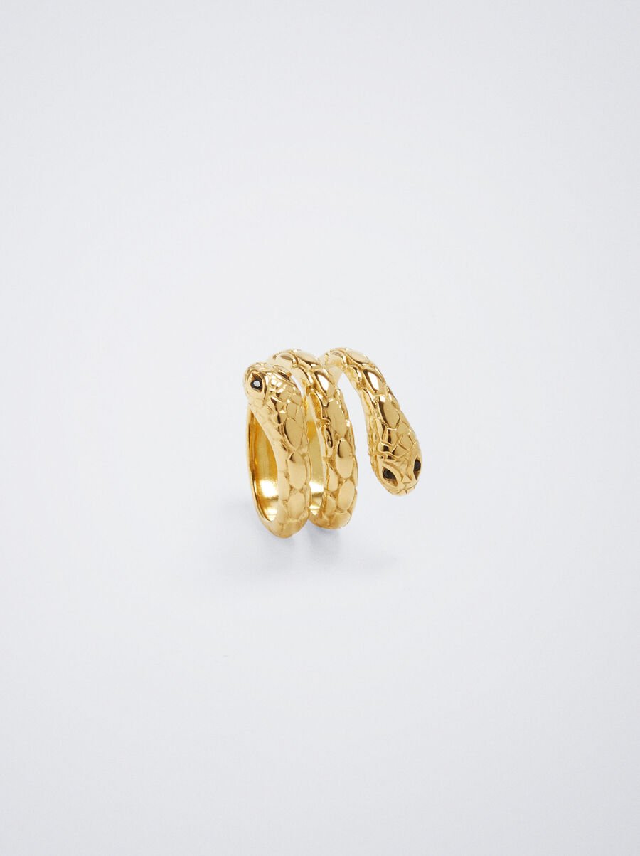 Pinky finger stainless steel ring with snake