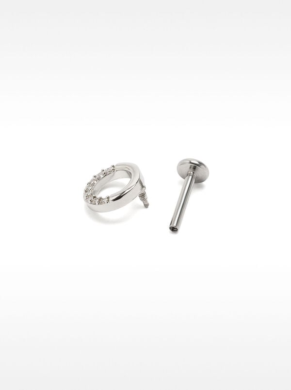 Ear hoop piercing with zirconia – stainless steel