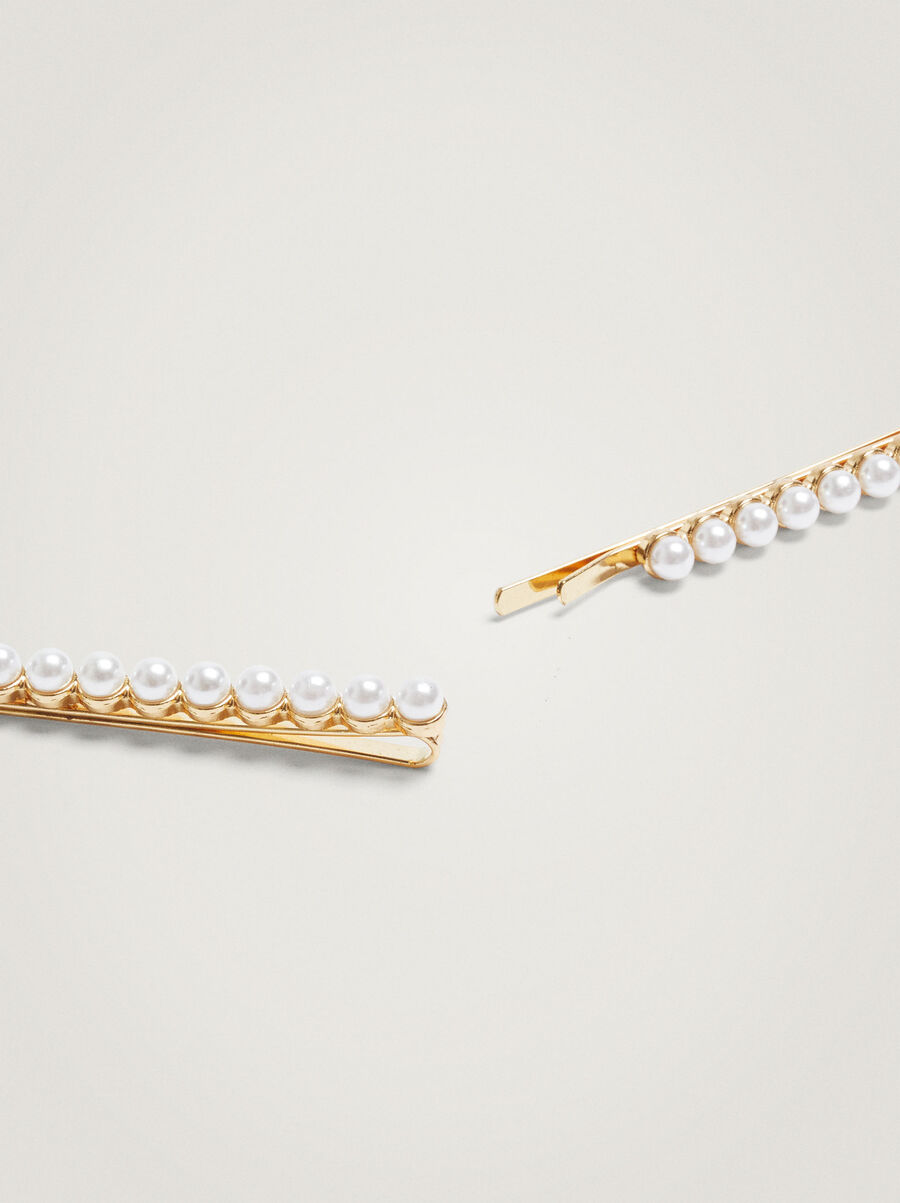 Ganchos para cabelo com pérolas