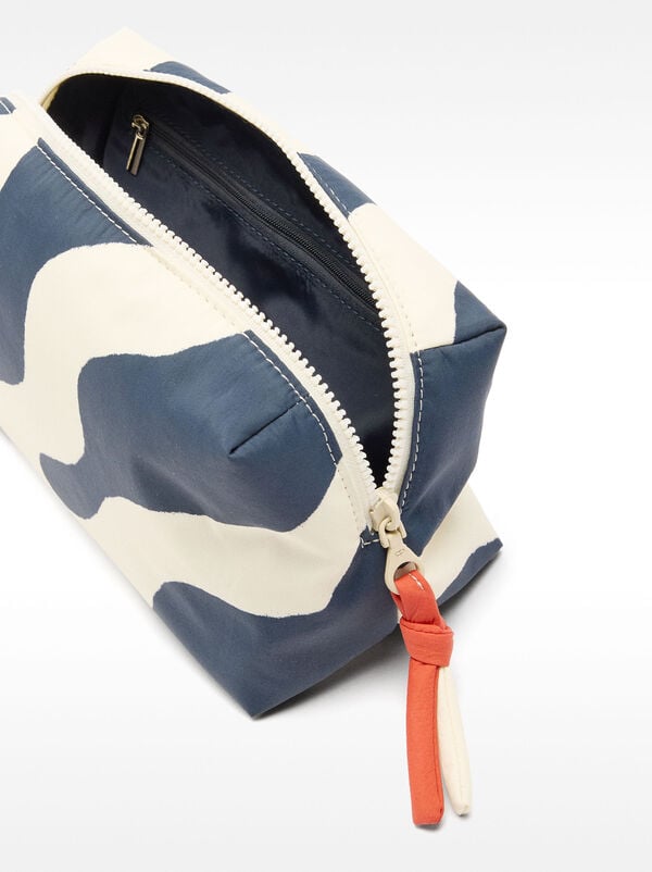 Printed nylon toiletry bag
