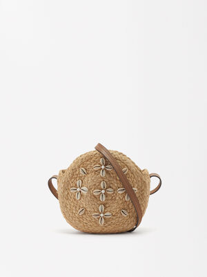 Straw-Effect Crossbody Bag With Shell image number 1.0