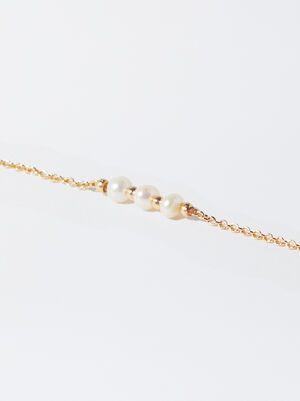 Golden Bracelet With Pearls image number 1.0