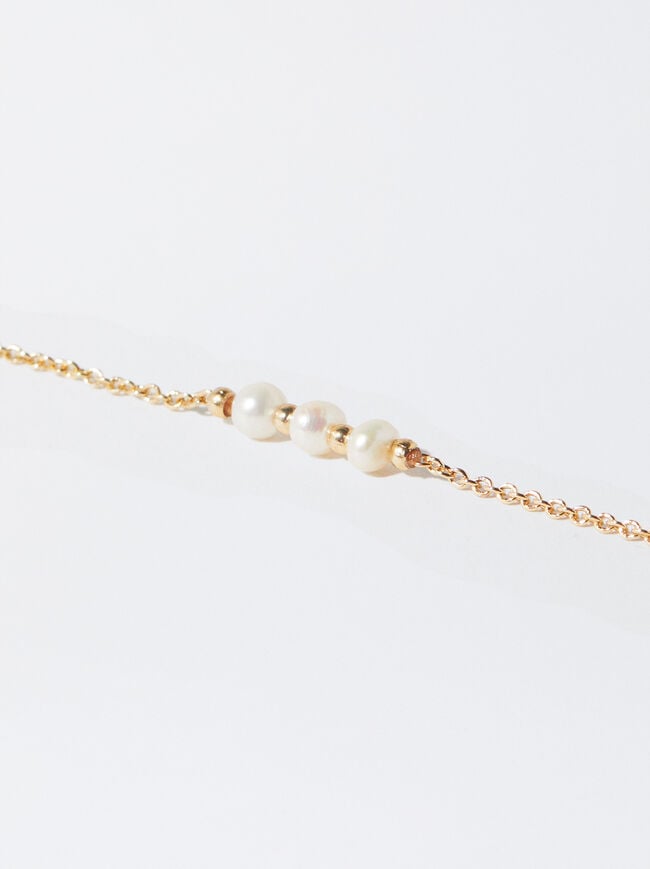Golden Bracelet With Pearls image number 1.0