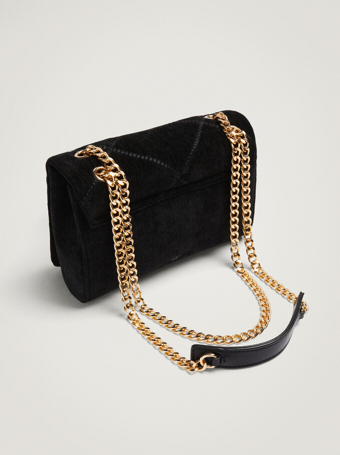 Crossbody Bag With Chain Handle, Black, hi-res