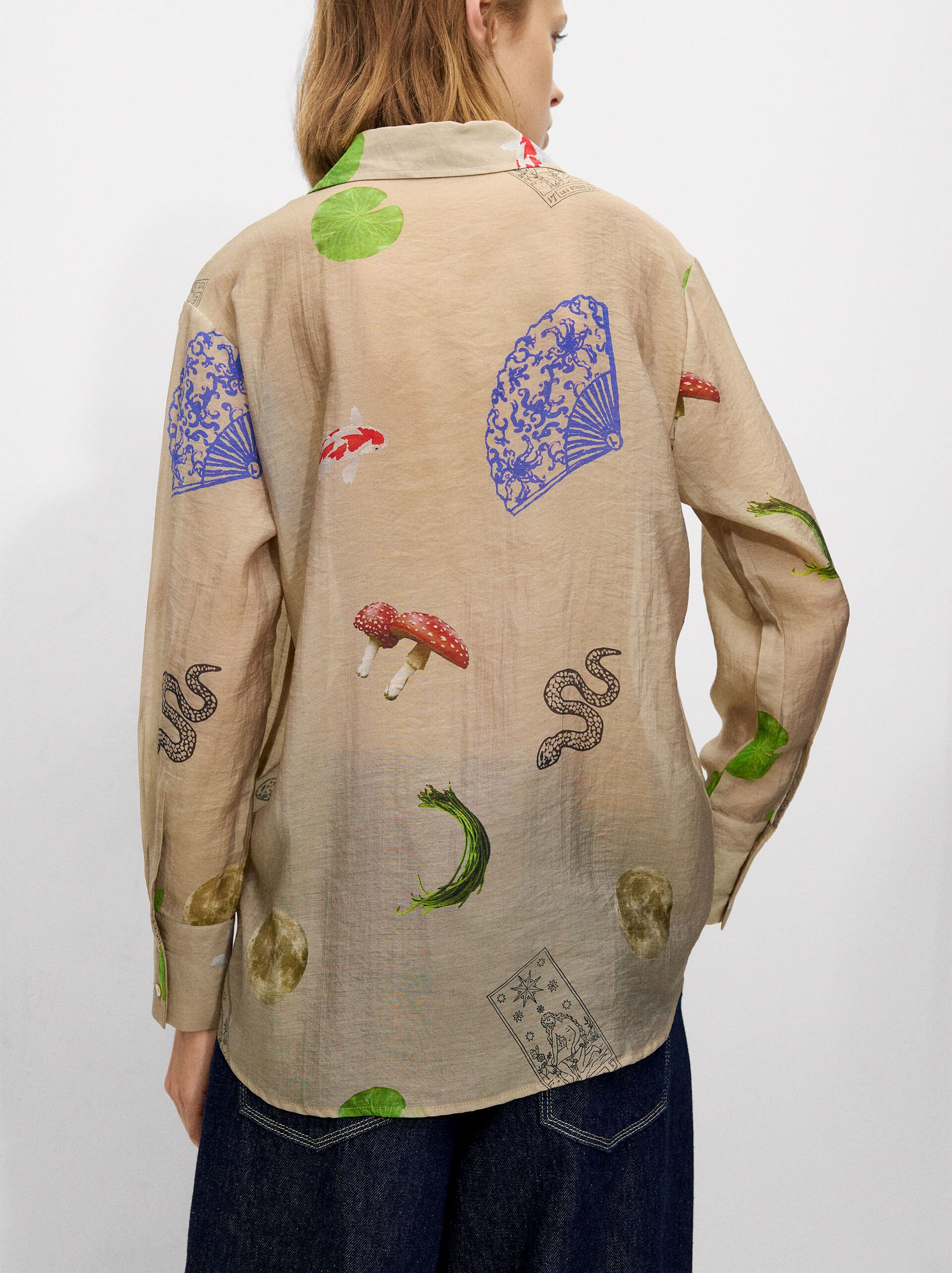 Printed shirt with long sleeves image number 3.0