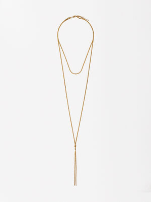 Stainless Steel Golden Necklace image number 0.0