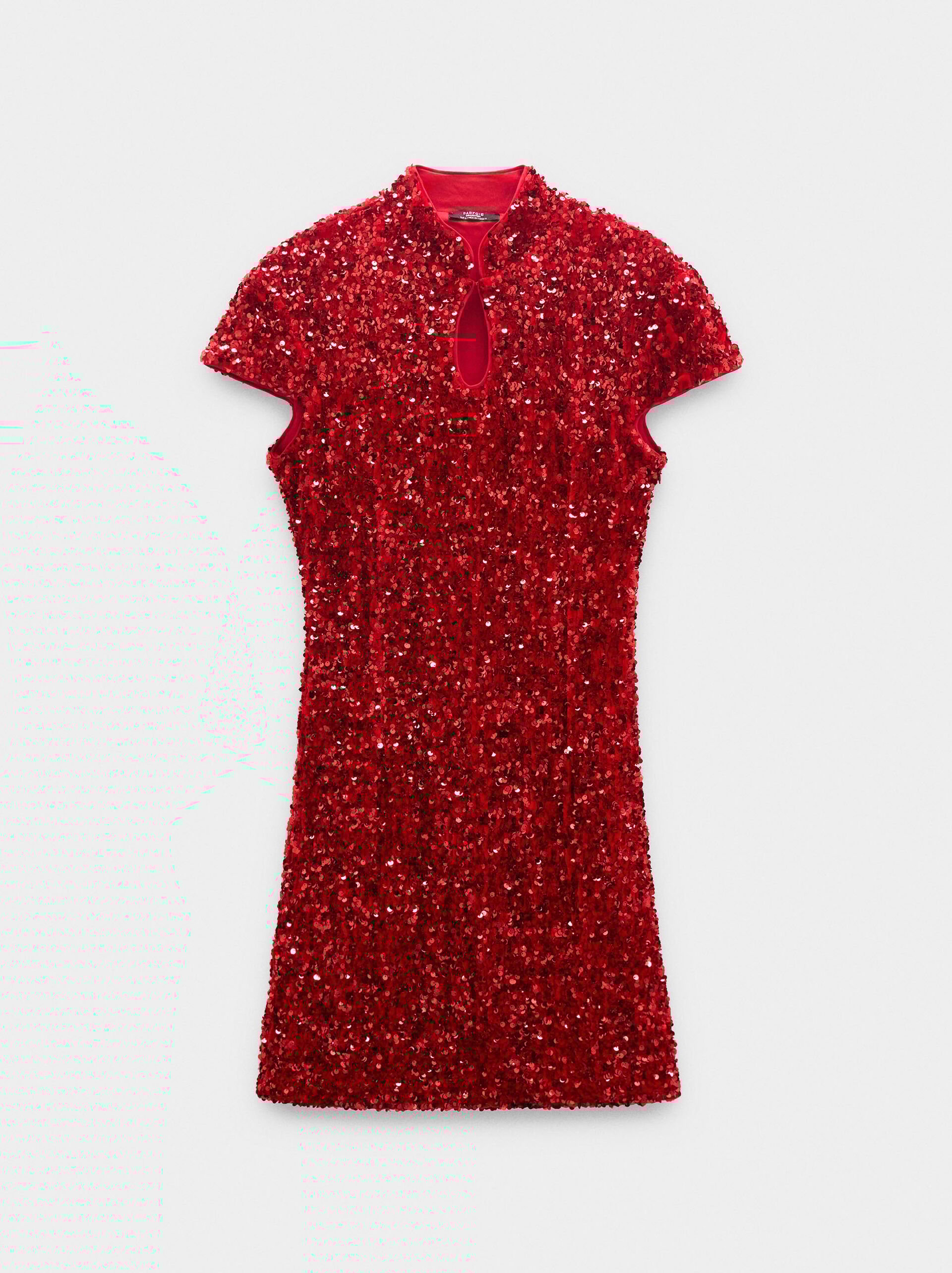 Short dress with sequins image number 4.0