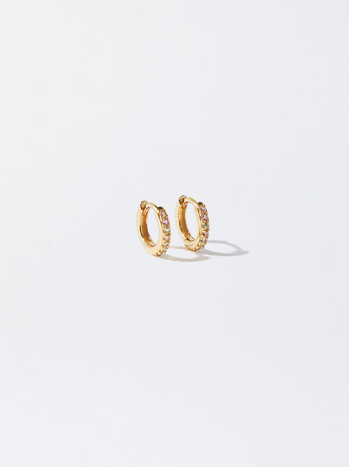 930 Silver Personalised Hoop Earrings With Zirconias