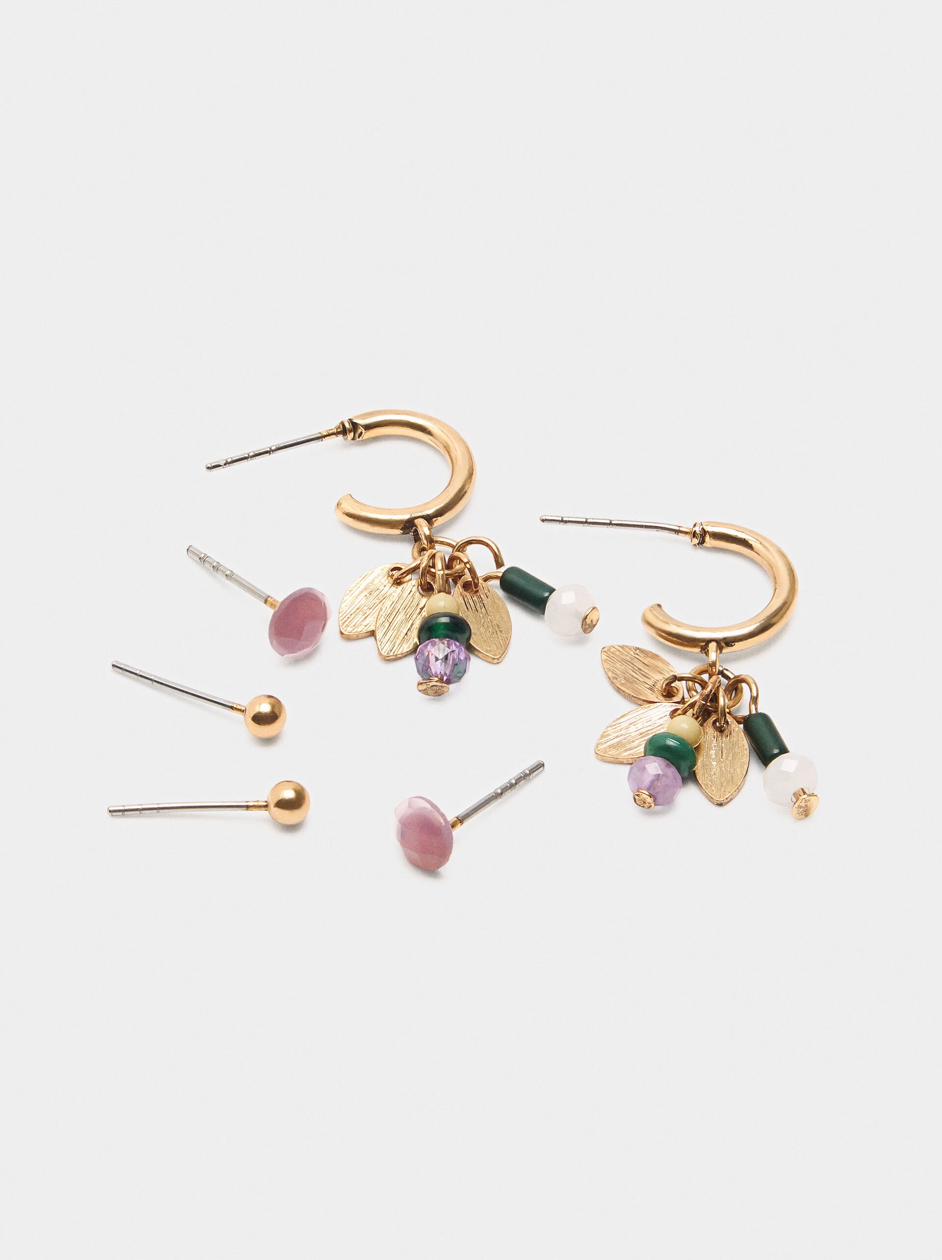 Set of earrings with stones image number 1.0