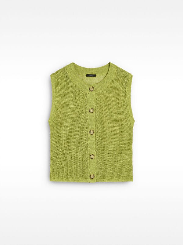 Knit vest with buttons
