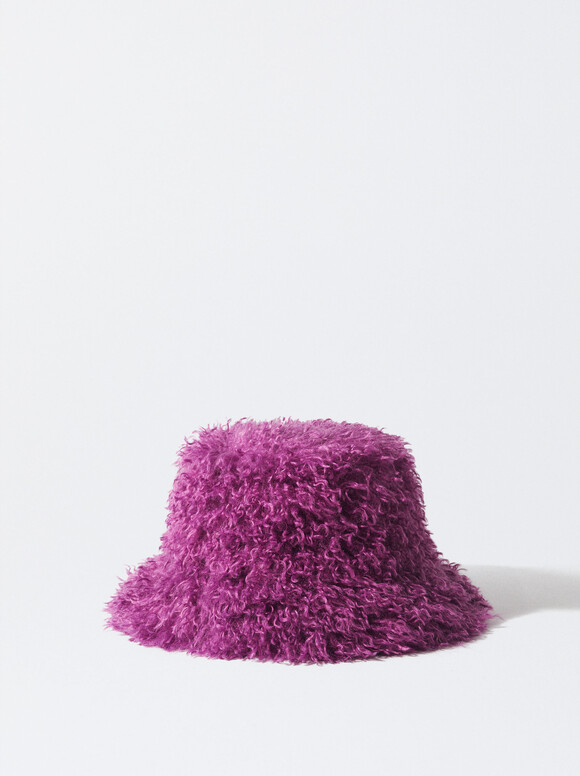 Bucket Hat With Fur, Pink, hi-res