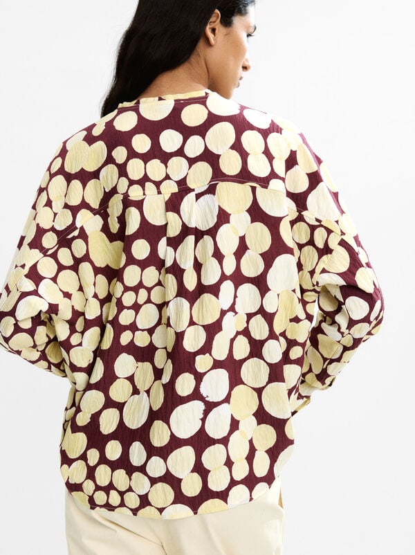 Printed blouse with texture