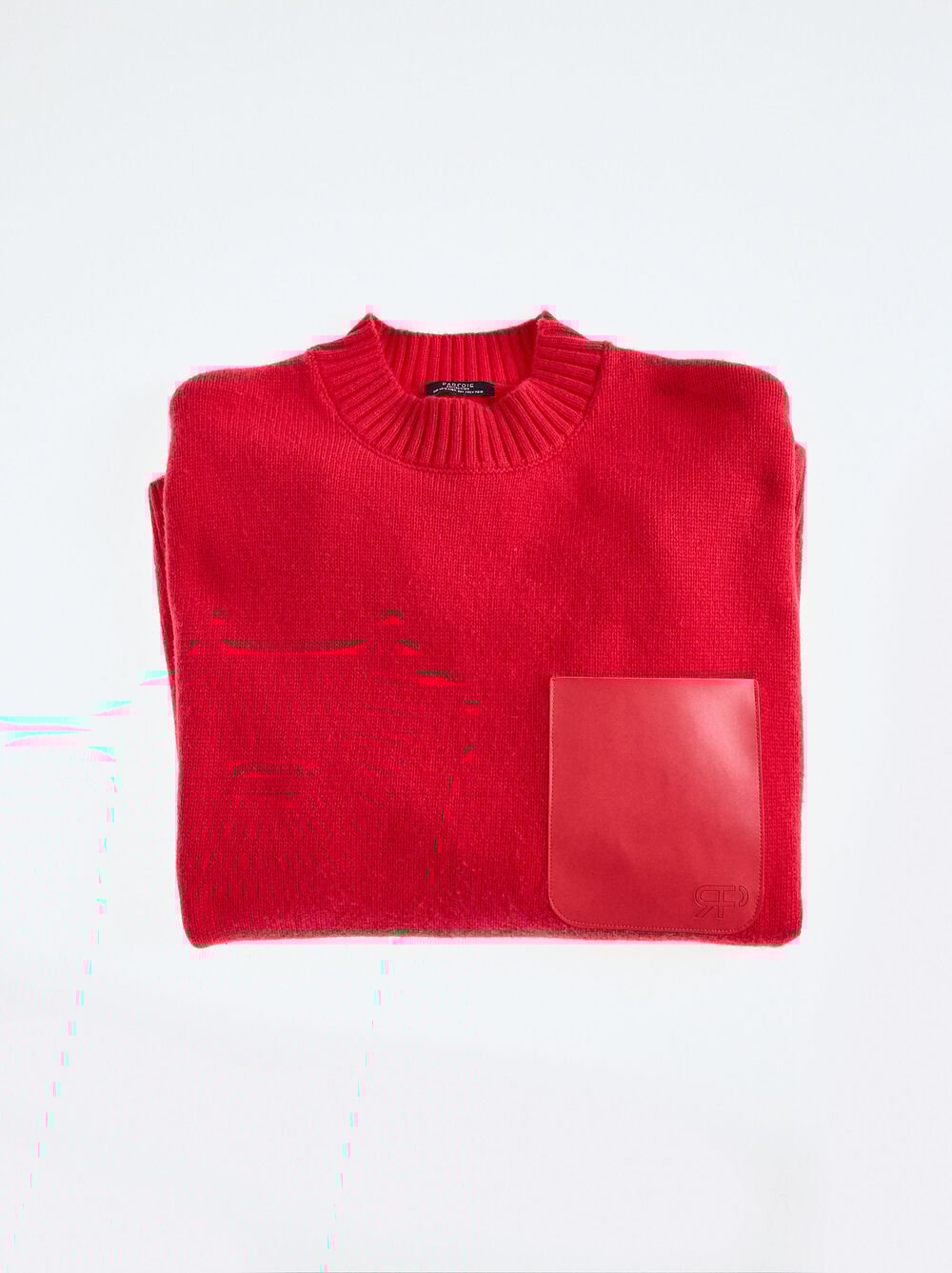 Maglione in maglia con taschino effetto pelle