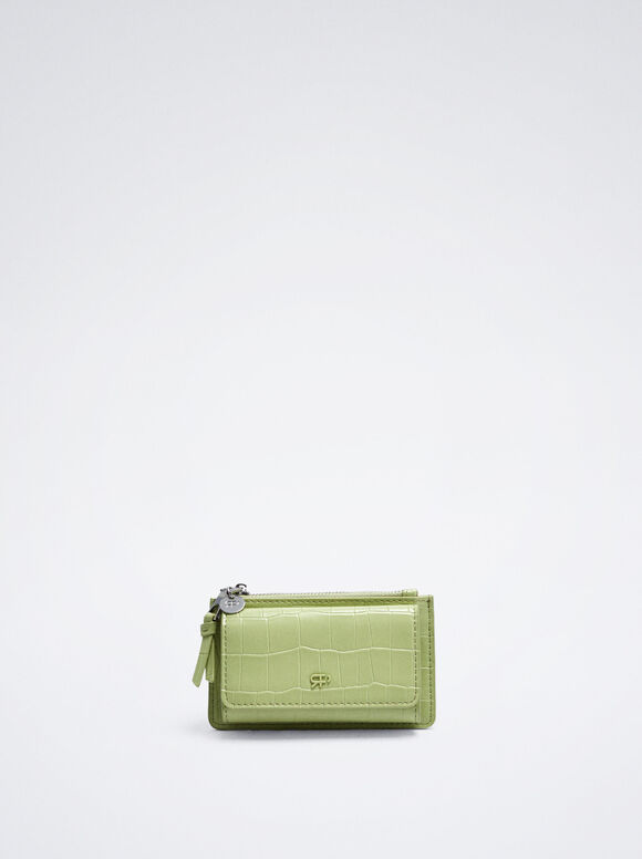 Card Holder With Key Chain, Green, hi-res