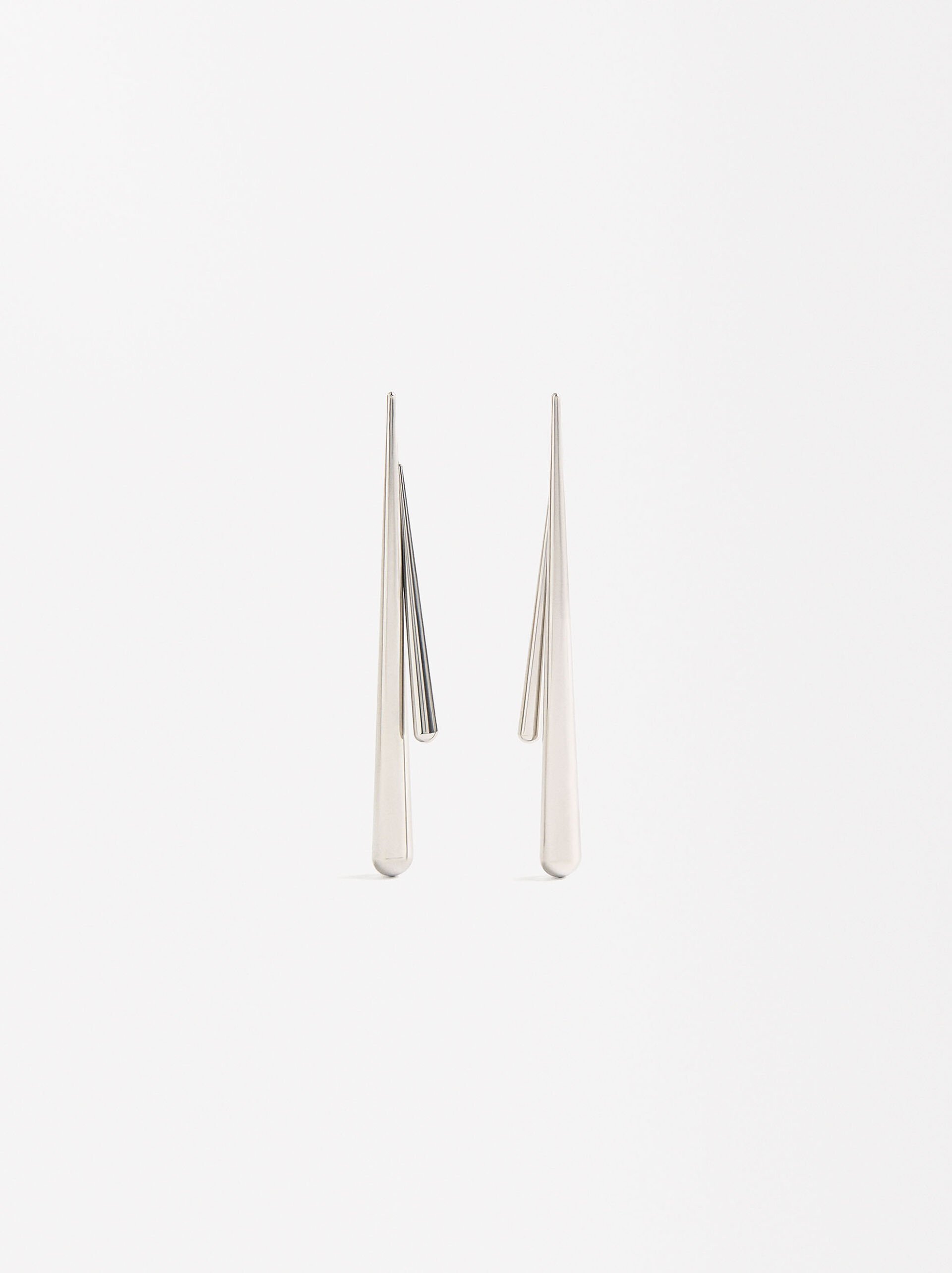 Teardrop ear jacket earrings - stainless steel image number 0.0