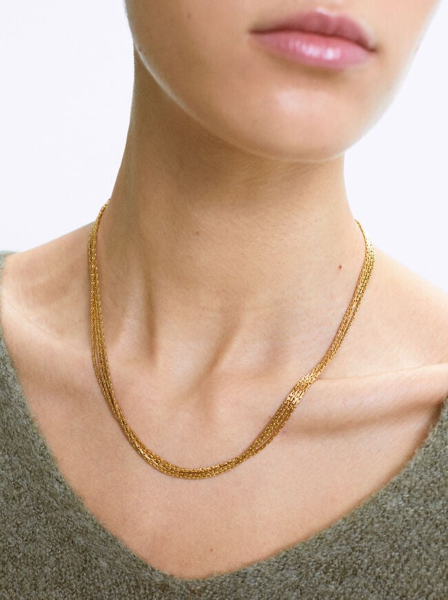 Stainless Steel Golden Necklace image number 1.0