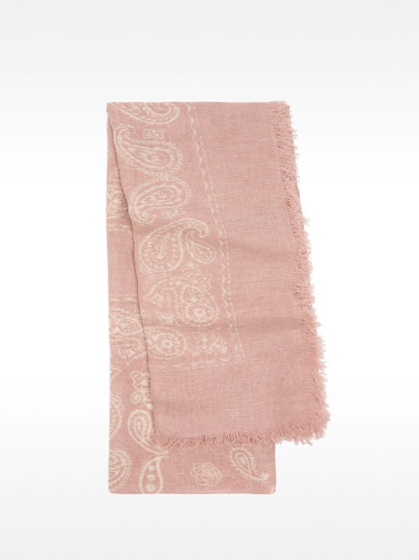 Printed linen scarf