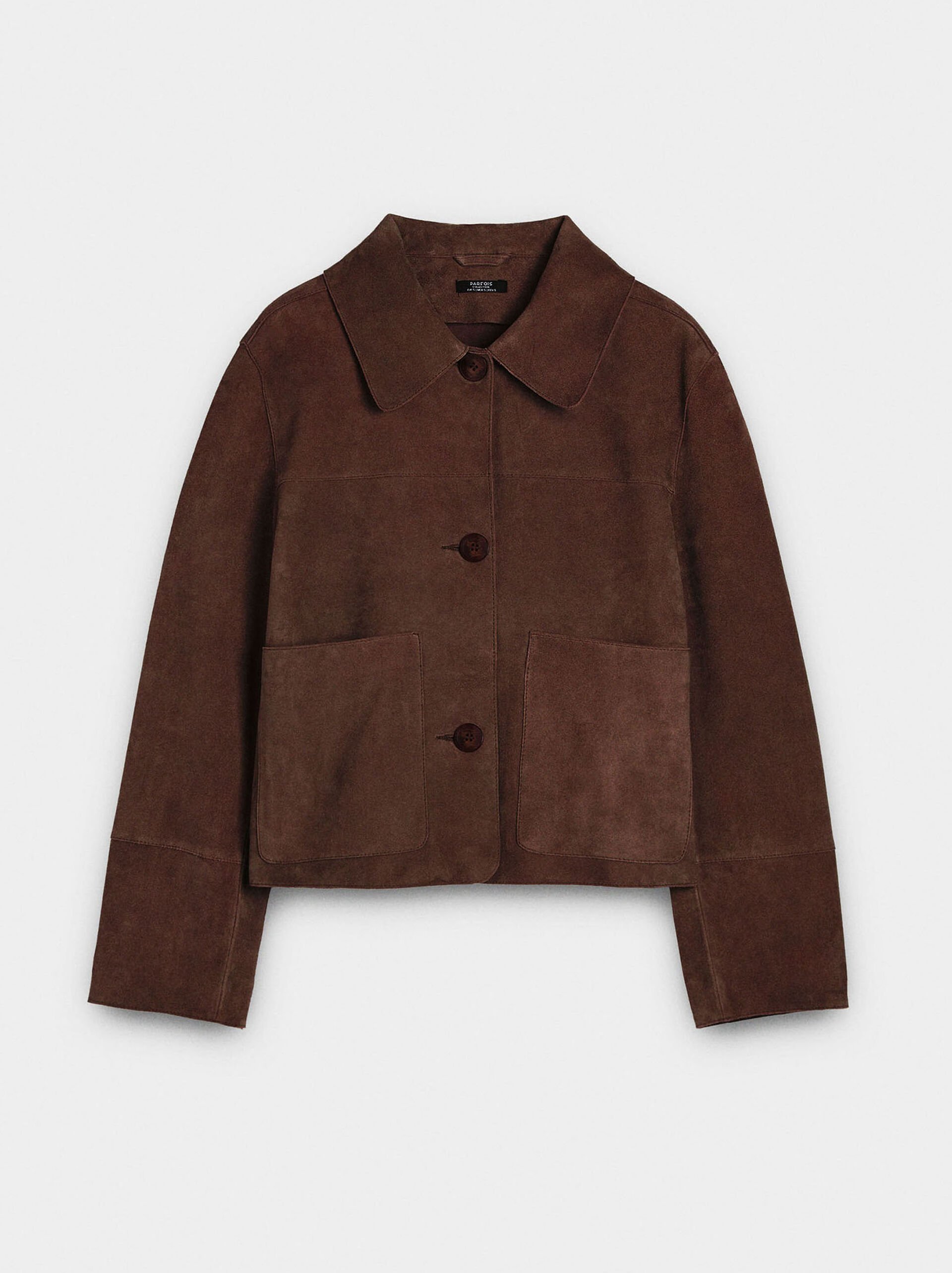 Leather jacket with buttons image number 6.0