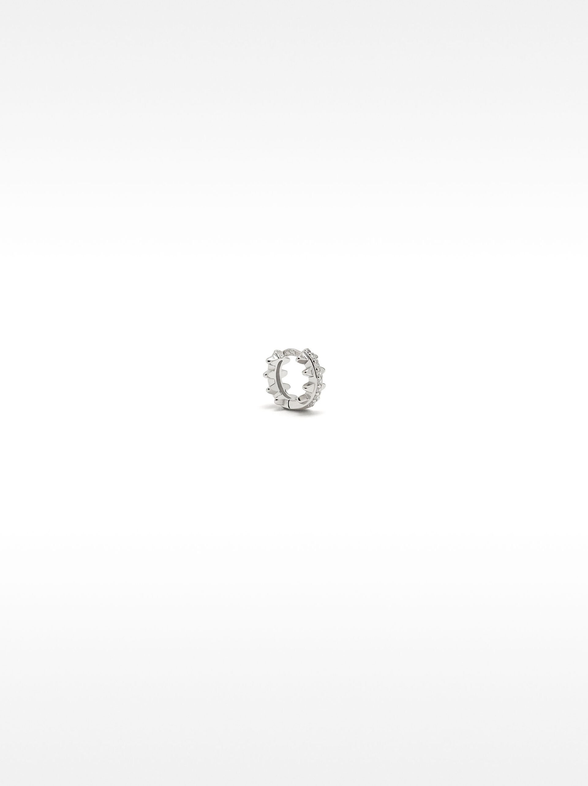 Single stud earring with zirconia and embossed detail – 925 sterling silver image number 0.0