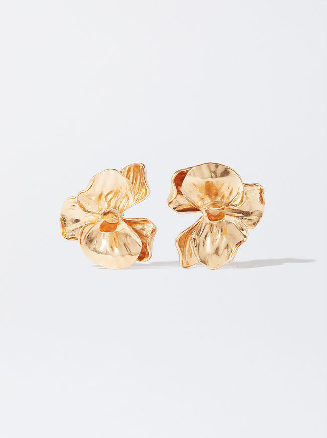 Flower Golden Earrings image number 1.0