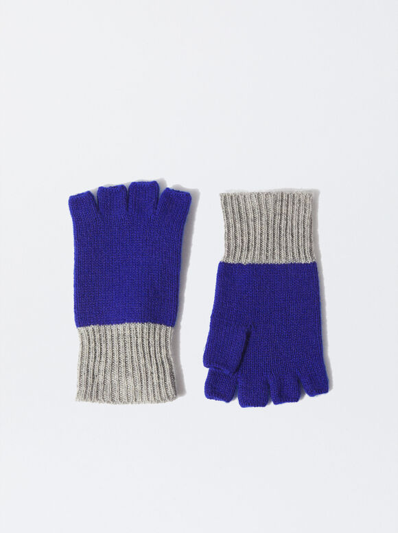 100% Cashmere Gloves, Blue, hi-res