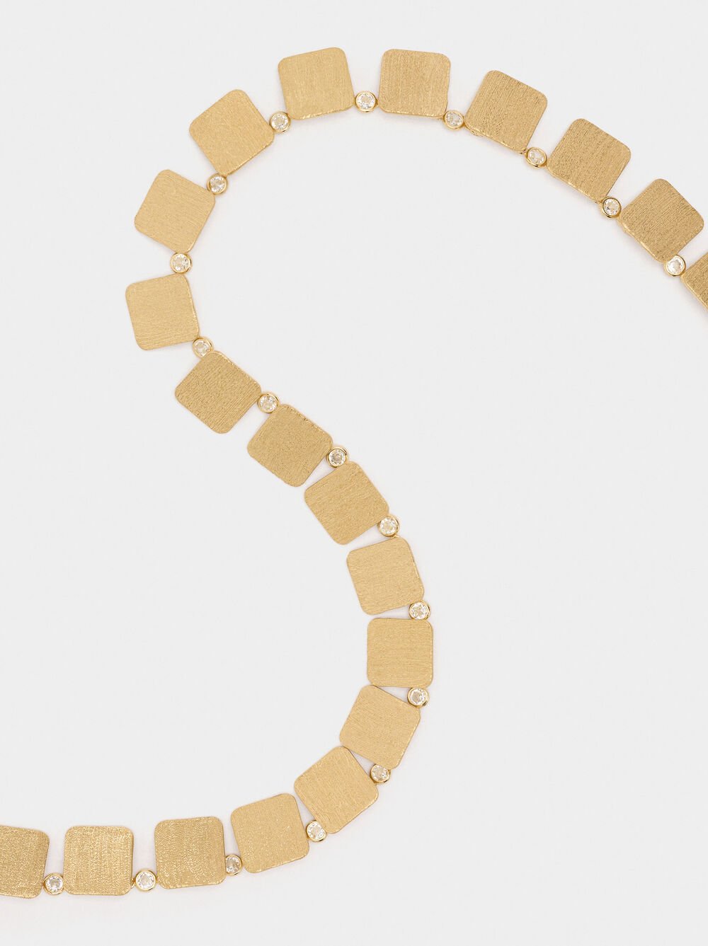 Short necklace with squares and zirconias