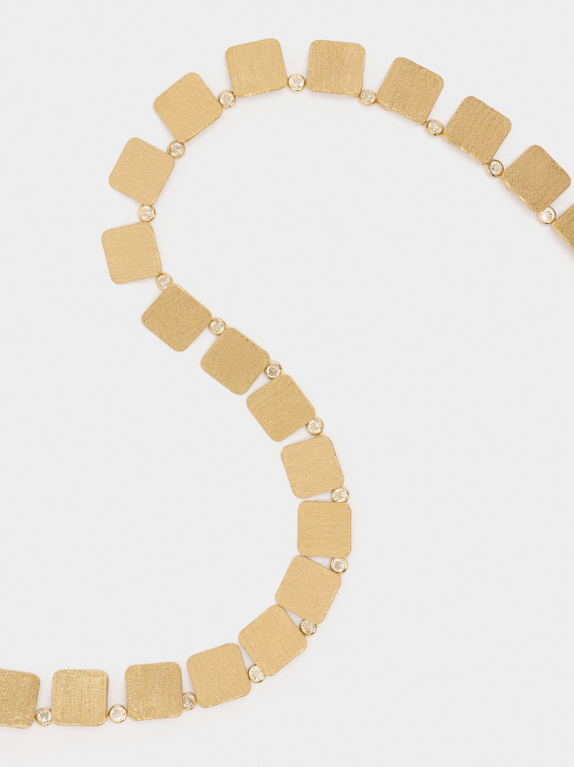 Short necklace with squares and zirconias image number 1.0