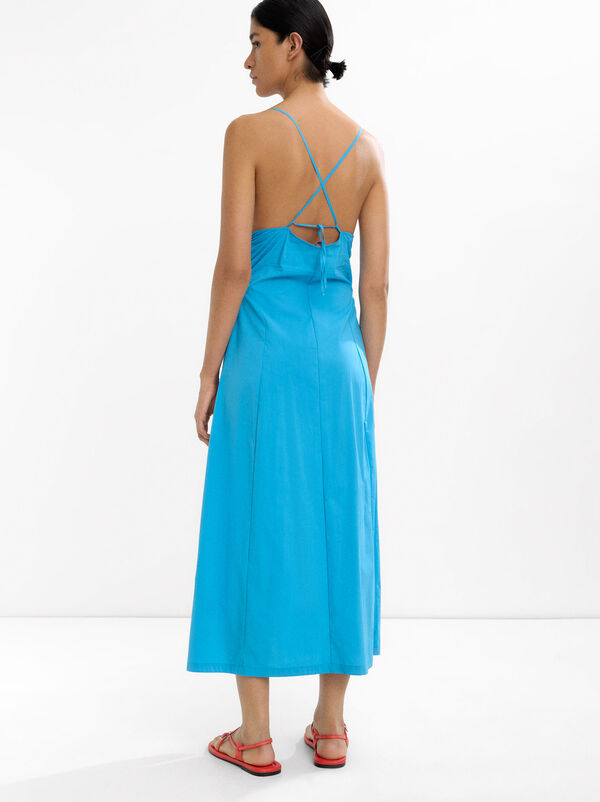 Long cotton dress with straps