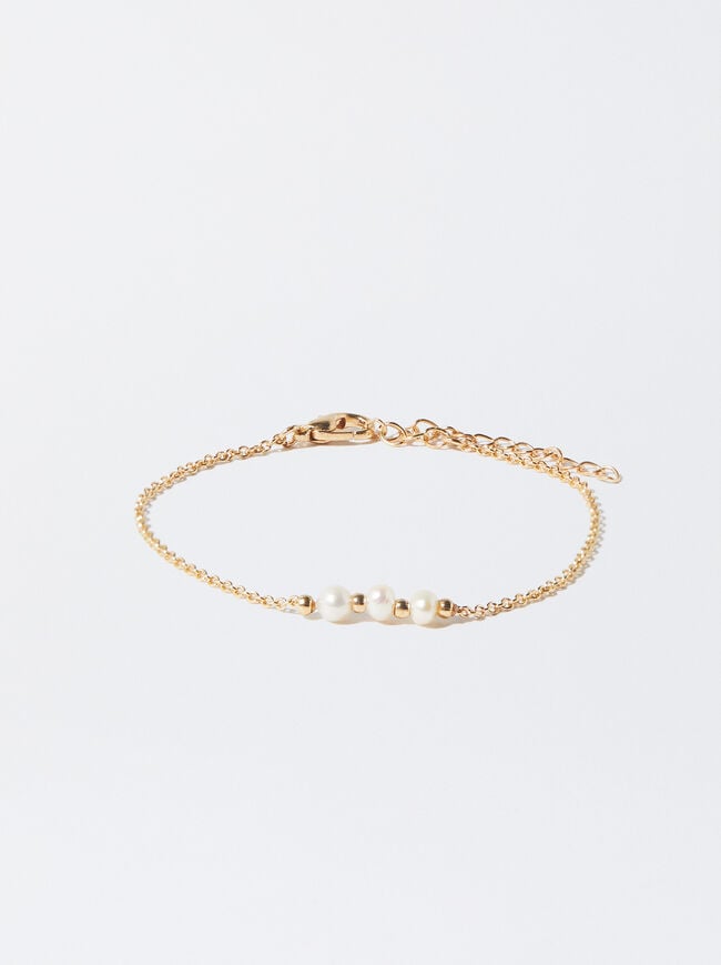 Golden Bracelet With Pearls image number 0.0